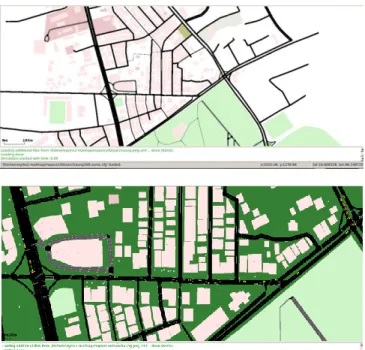 Figure 3: Yangon City Traffic Simulation in SUMO 0.26  2)   Simulation Configuration 
