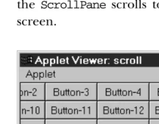 Figure 11–4: A ScrollPane containing many buttons
