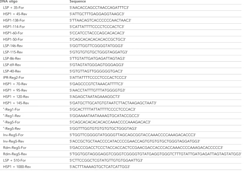 Table 1. DNA Oligonucleotides used in this study.