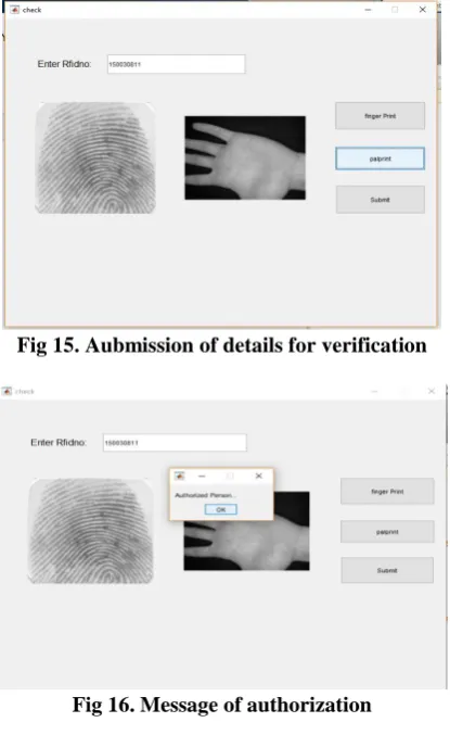Fig 16. Message of authorization 