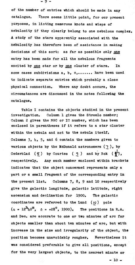 Table I investigation. contains the objects studied in the present Column 1 gives the Stromlo number; 