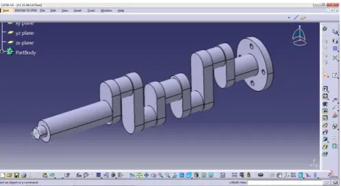 Fig -1: 3-D Model of crankshaft using CATIA V5 