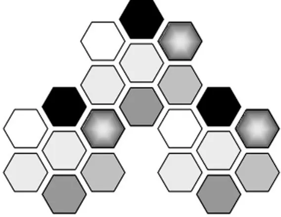 Figure 4.2Repeating cell pattern colours indicate different frequencies