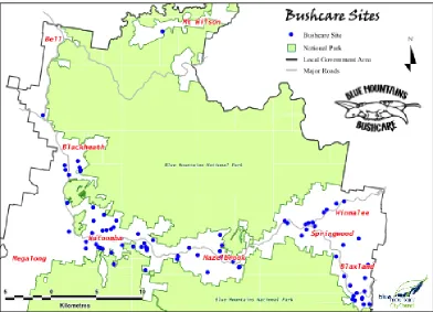 Figure 6.1 Bushcare sites in the Blue Mountains (Source: Bushcare Blue Mountains 2011) 