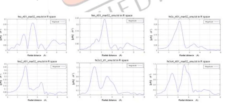 Fig. 1 shows experimental curves for FeO, FeN, Fe3computed experimental data and the back scattering amplitude has been taken from the theoretical tables of Mckale[Ǻ] from the central absorbing atom