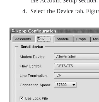 Figure 6-8: Enter details about your modem on the Device page.