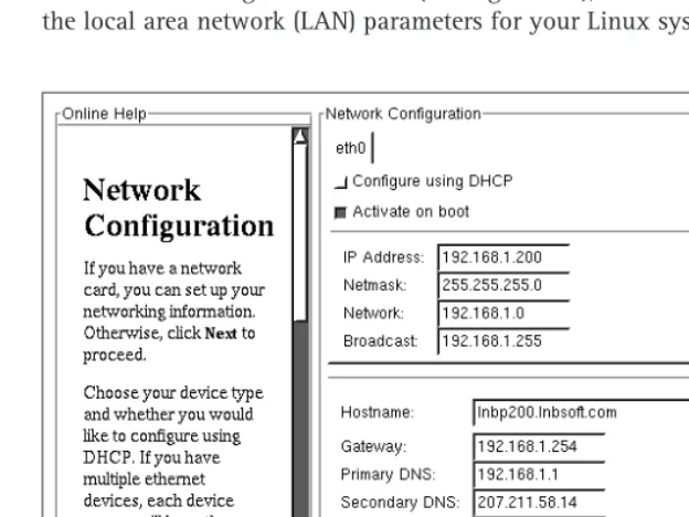 Figure 3-8: The Network Configuration screen enables you to configure the local area network.