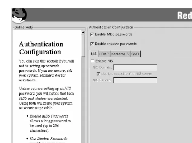 Figure 3-11: The Authentication Configuration screen