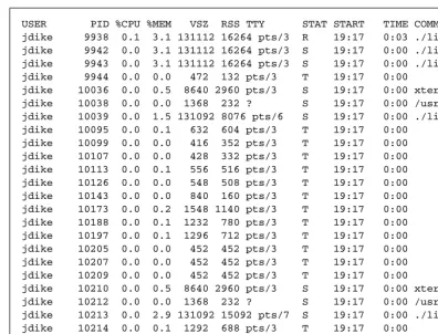Figure 2.5 Partial output from ps uax on the host