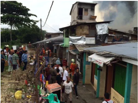 Fig. 1. Narrow road access in a densely populated settlement 