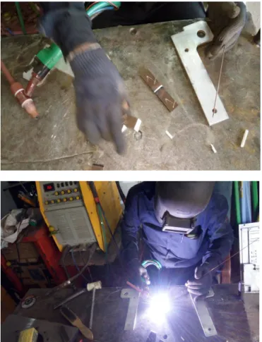 Fig: 3.2.3&amp;3.2.4 welding process