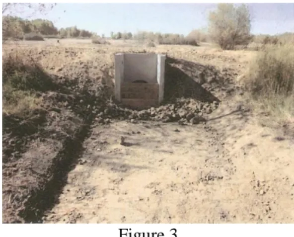 Figure 3 displays a one of the two water structures inserted into the field design through  the new dike