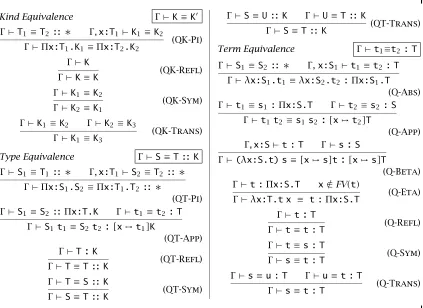 Figure 2-2: First-order dependent types (λLF)—Equivalence rules