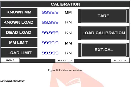 Figure 8: Calibration window 