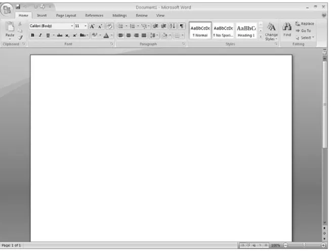 Figure 2-2The command tabs in Office Word 2007 correspond to the different tasks of preparing a document