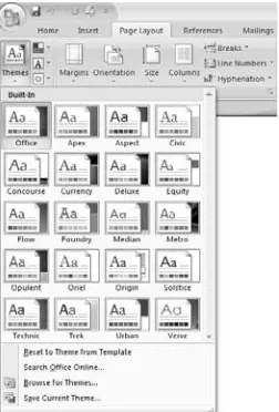 Figure 2-7Galleries enable you to easily find and select the choice that’s right for your project.
