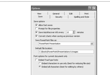 FIGURE 1-5Customize the default location for saving and opening presentations.