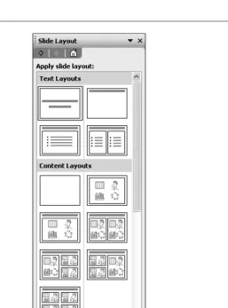 FIGURE 2-3Choose an AutoLayout in the Slide Layout task pane.