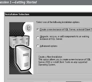 Figure 1-2 Choose an installation type on the Selection screen. 