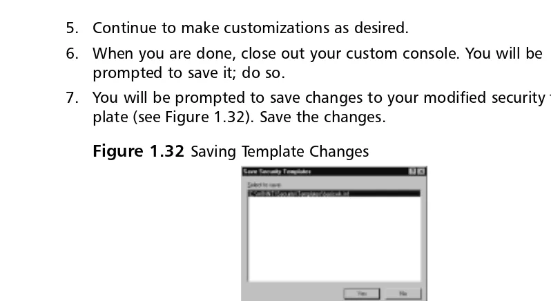 Figure 1.32 Saving Template Changes