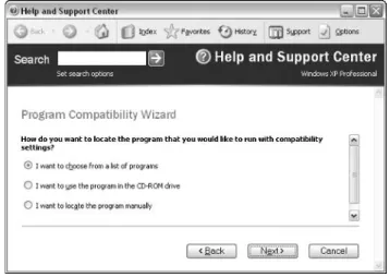 Figure 3-2: Choose a program option.