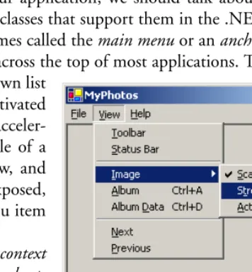 Figure 3.1A traditional menu bar provides a set of menus across the top of an application