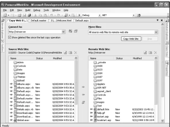 Figure 1.1Use Visual Web Developerto interact with both  local and remote sites.