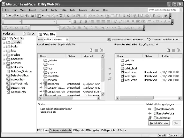 Figure 1.2Visual Web Developer borrows some ideas from FrontPage 2003.