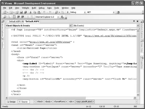 Figure 1.8Use Source view to work directly with tags as needed to create special effects.