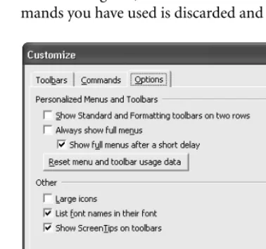Figure 2-8.f02ie08On this tab, you can choose to always display full menus or clear the delayed-display option.