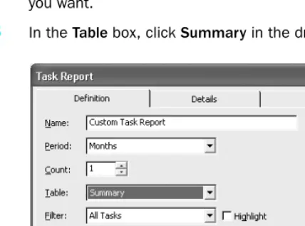 table you created there appears in the list here. When editing a report format, you 