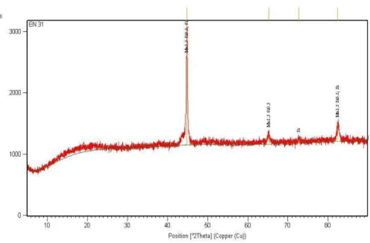 Figure 4: Peaks obtained for virgin sample EN 31 