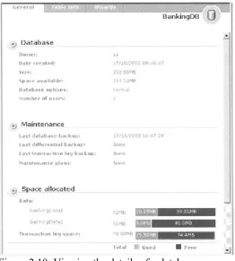 Figure 2.11: Displaying space allocation information  