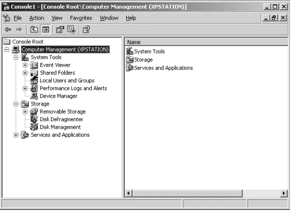 Figure 2-3 Connecting to a user’s computer with the Computer Management console 