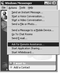 Figure 2-7 Making a request for Remote Assistance 