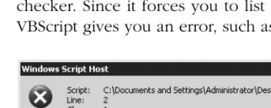 Figure 2-1 The Option Explicit command acts like a spelling checker for your scripts. 