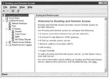 Figure 10-3: The Routing and Remote Access management console.