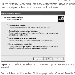 Figure 3-1.Select the Advanced Connection option to create a DCC