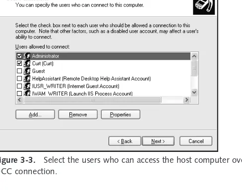 Figure 3-2.Select the Host option for the computer that will be accessedby the guest computer.