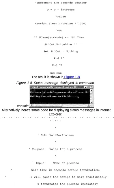 Figure 1-8. Status message displayed in command 
