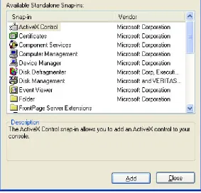 Figure 3.8  The Computer Management dialog box You can add Computer Management for the local computer on which you are working or, if your local computer is part of a network, you can add Computer Management and point to a remote computer