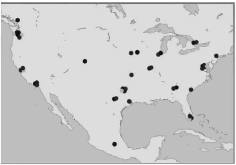 Figure 4.8 Locations of known data centers for main cloud vendors (source: 