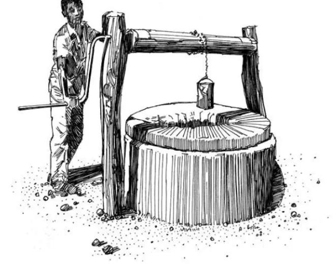 Figure 2.6 Boy drawing water from a well. 
