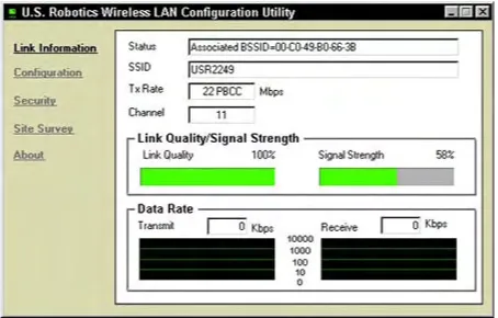 Figure 1-10: U.S. Robotics Wireless LAN Configuration Utility.