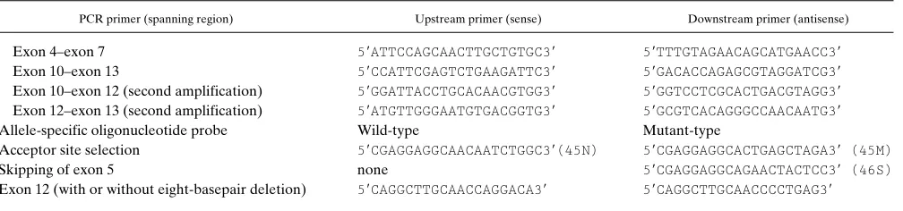 Table I. Sets of Oligonucleotides Used in the Experiments