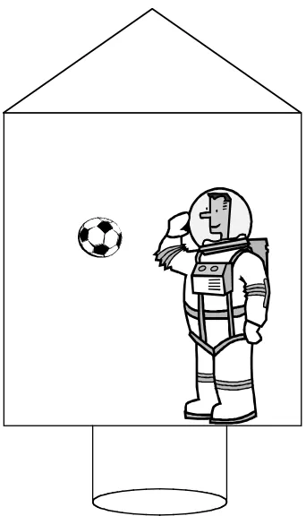 Fig. 6-1. Art the astronaut in an unaccelerated spaceship in deep space, far from anygravitational ﬁelds
