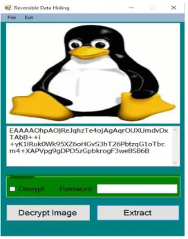 Fig. 6: Decrypt Image and Extract the data from the image. 