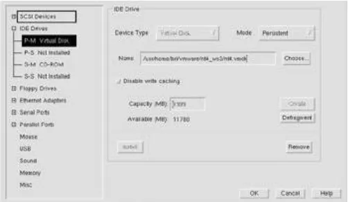 Figure 4.7: VMware Configuration Editor (Linux)