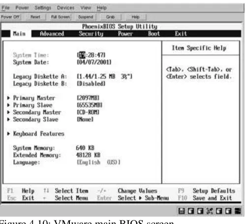 Figure 4.10: VMware main BIOS screen