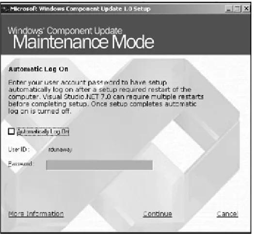 Figure 3-2: The Automatic Log On dialog box.  